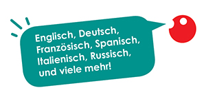 Wir bieten Unterricht in Deutsch, Englisch, Französisch, Italienisch, Japanisch, Russisch, Spanisch und viele mehr.